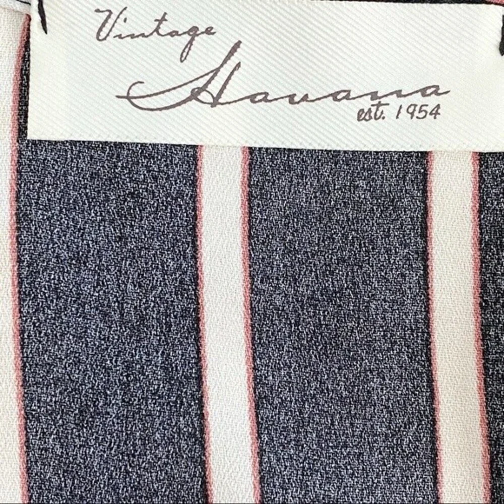VINTAGE HAVANA Women's Small Jumpsuit Striped Wide Leg Tie Front Made in USA